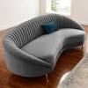 Camber Channel Tufted Performance Velvet Sofa in Gray