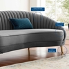 Camber Channel Tufted Performance Velvet Sofa in Gray