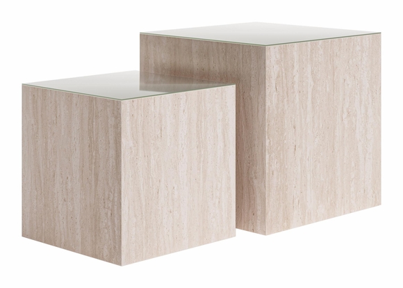 Cambro Coffee Table Set 2-Piece in Stone Beige