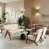 Camella Coffee Table Set 2-Piece in Light Beige & Black