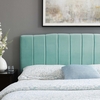 Camilla Channel Tufted King/California King Performance Velvet Headboard in Mint