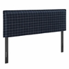 Camille Checkered Linen Blend King Size Headboard