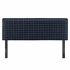 Camille Checkered Linen Blend Queen Size Headboard