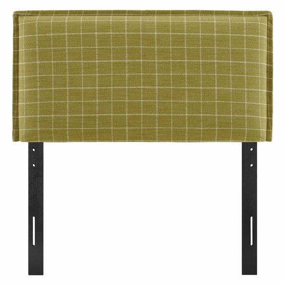 Camille Checkered Linen Blend Twin Size Headboard