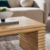 Canto Rectangular Stacked Design Coffee Table in Weathered Oak