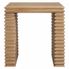 Canto Square 24" Stacked Design End Table in Weathered Oak