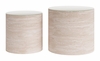 Carzo Coffee Table Set 2-Piece in Stone Beige