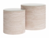 Carzo Coffee Table Set 2-Piece in Stone Beige