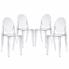 Casper Dining Chairs Set of 4 in Clear