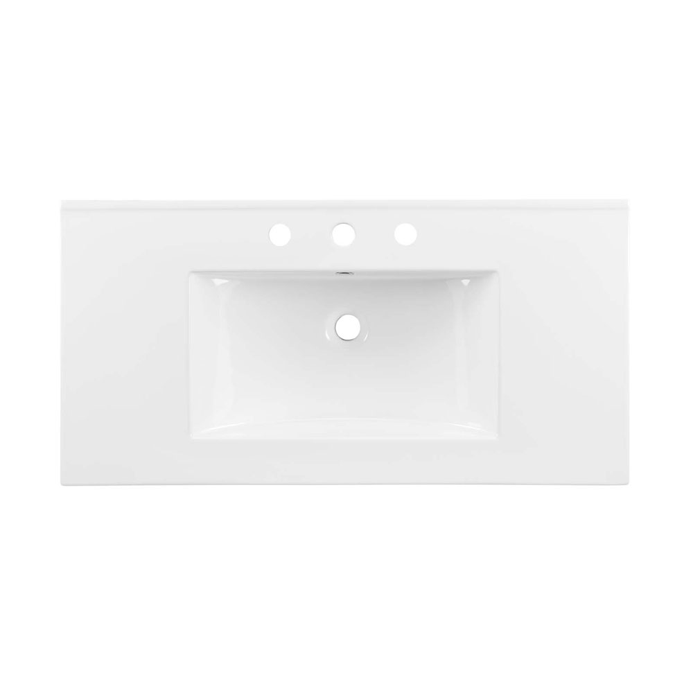 Cayman 36" Bathroom Sink in White Modern In Designs