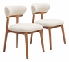 Cedar Dining Chair Set of 2 in White & Walnut