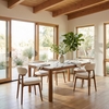 Cedar Dining Chair Set of 2 in White & Walnut