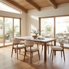 Cedar Dining Chair Set of 2 in White & Walnut