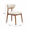 Cedar Dining Chair Set of 2 in White & Walnut