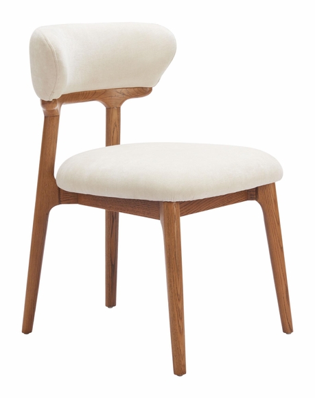 Cedar Dining Chair Set of 2 in White & Walnut