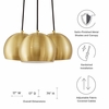 Chalice 3-Light Metal Pendant in Satin Brass