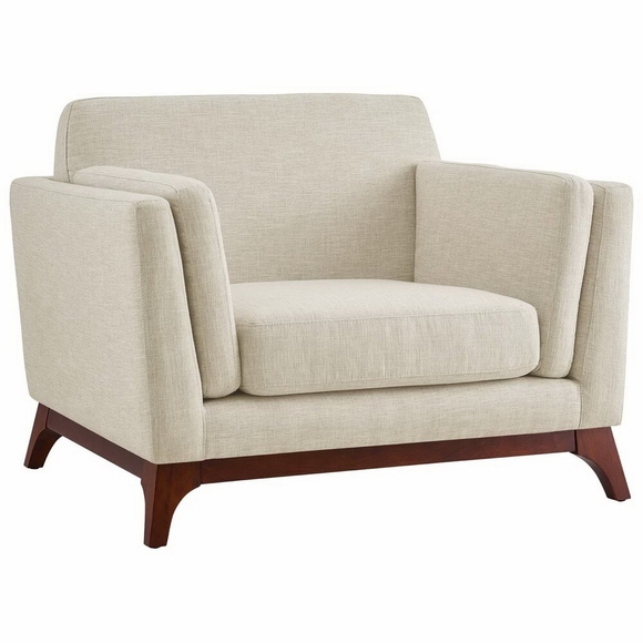 Chance Upholstered Fabric Armchair in Beige