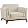 Chance Upholstered Fabric Armchair in Beige