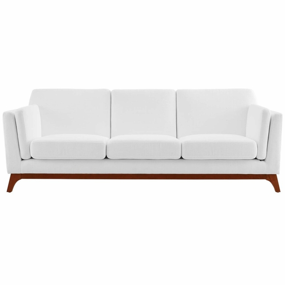Chance Upholstered Fabric Sofa in White