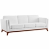 Chance Upholstered Fabric Sofa in White