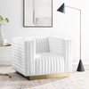 Charisma Channel Tufted Performance Velvet Accent Armchair