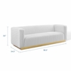 Charisma Channel Tufted Performance Velvet Sofa in White