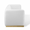 Charisma Channel Tufted Performance Velvet Sofa in White