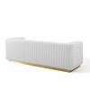 Charisma Channel Tufted Performance Velvet Sofa in White