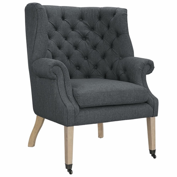 Chart Upholstered Fabric Lounge Chair in Gray