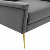 Chesapeake Performance Velvet Armchair in Gold Gray