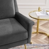 Chesapeake Performance Velvet Armchair in Gold Gray