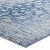 Chiara Distressed Floral Lattice Contemporary 8x10 Area Rug in Moroccan Blue