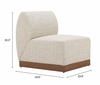 Christy Armless Chair in Beige