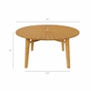 Cielo 59" Sunburst Outdoor Patio Teak Dining Table in Natural