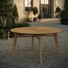 Cielo 59" Sunburst Outdoor Patio Teak Dining Table in Natural