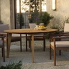 Cielo 59" Sunburst Outdoor Patio Teak Dining Table in Natural