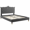 Clara Performance Velvet Queen Platform Bed-MOD-6593
