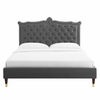 Clara Performance Velvet Queen Platform Bed-MOD-6593