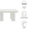 Cleo 54" Rectangular Coffee Table in White