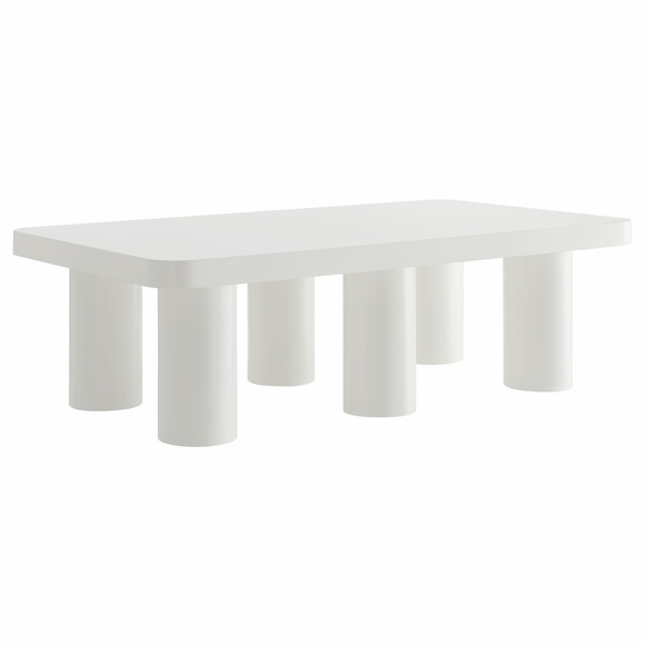 Cleo 54" Rectangular Coffee Table in White