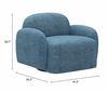 Cleo Swivel Chair in Blue