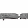 Coast Living Room Set Set of 2 in Light Gray