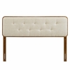 Collins Tufted Full Fabric and Wood Headboard