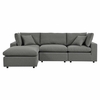 Commix 4-Piece Outdoor Patio Sectional Sofa in Charcoal