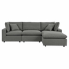 Commix 4-Piece Outdoor Patio Sectional Sofa in Charcoal