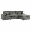 Commix 4-Piece Outdoor Patio Sectional Sofa in Charcoal