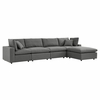 Commix 5-Piece Outdoor Patio Sectional Sofa in Charcoal