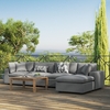 Commix 5-Piece Outdoor Patio Sectional Sofa in Charcoal