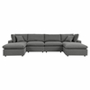 Commix 6-Piece Outdoor Patio Sectional Sofa in Charcoal