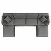 Commix 6-Piece Outdoor Patio Sectional Sofa in Charcoal